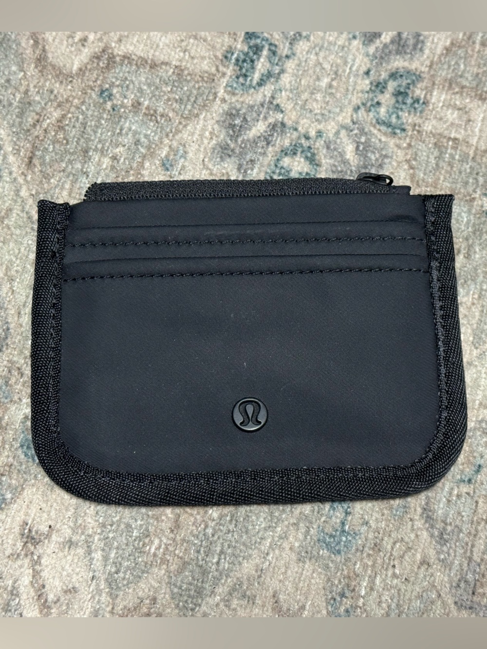 Lululemon Black Compact Zip Card Wallet